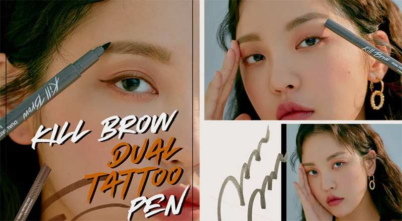 [CLIO] Kill Brow Dual Tattoo Pen Set 02 Light Brown